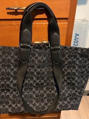 Coach Black Signature Tour Tote Bag